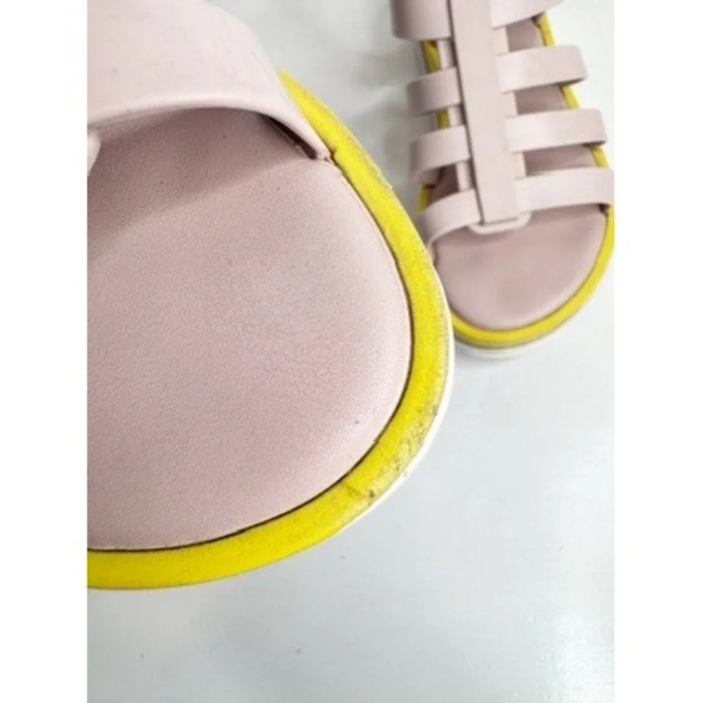 Melissa | Light Pink + Neon Yellow Platform Gladiator Jelly Sandals Women Size 7